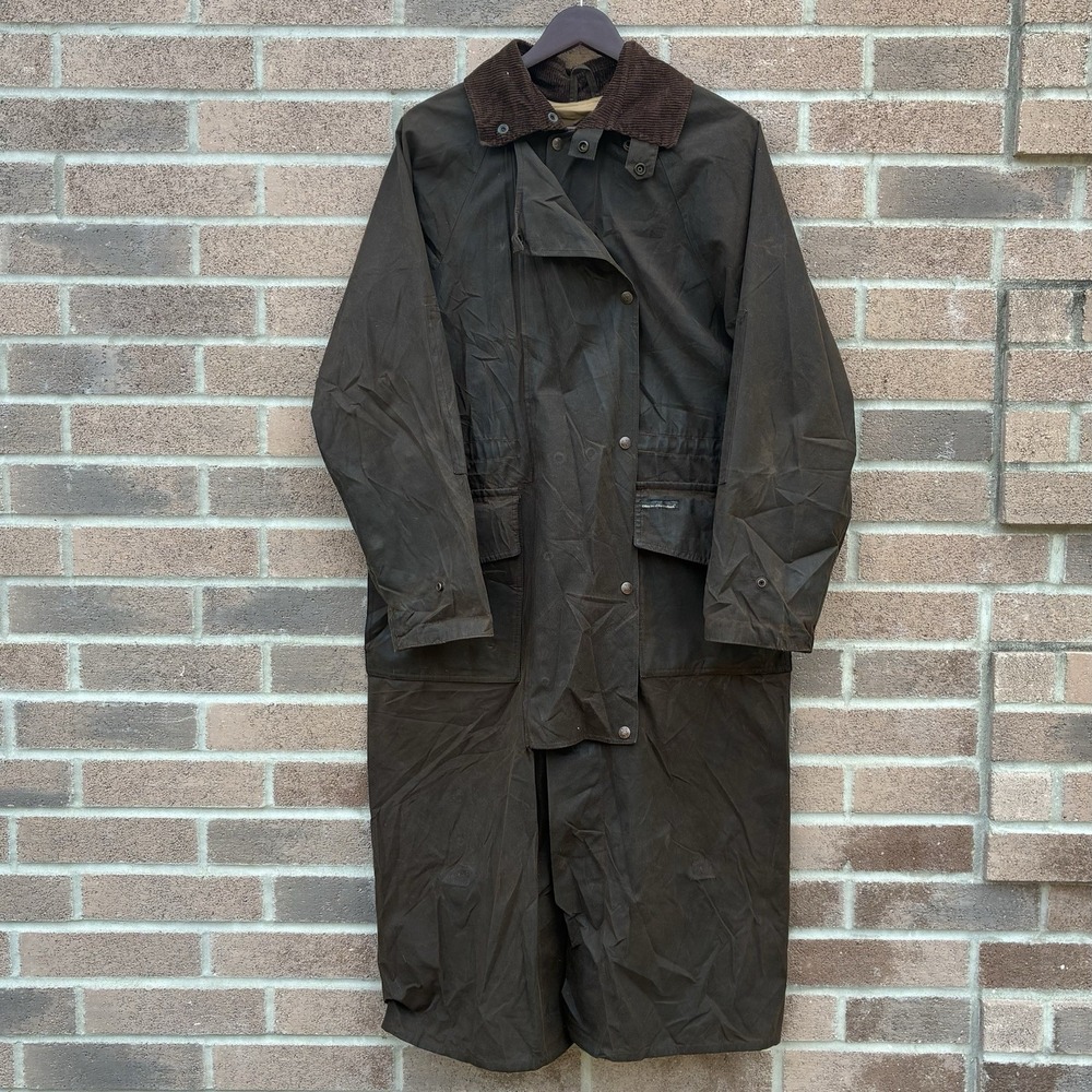 Outback Trading Company Oilskin Duster Coat Mens Small Bronze Waterproof 2058